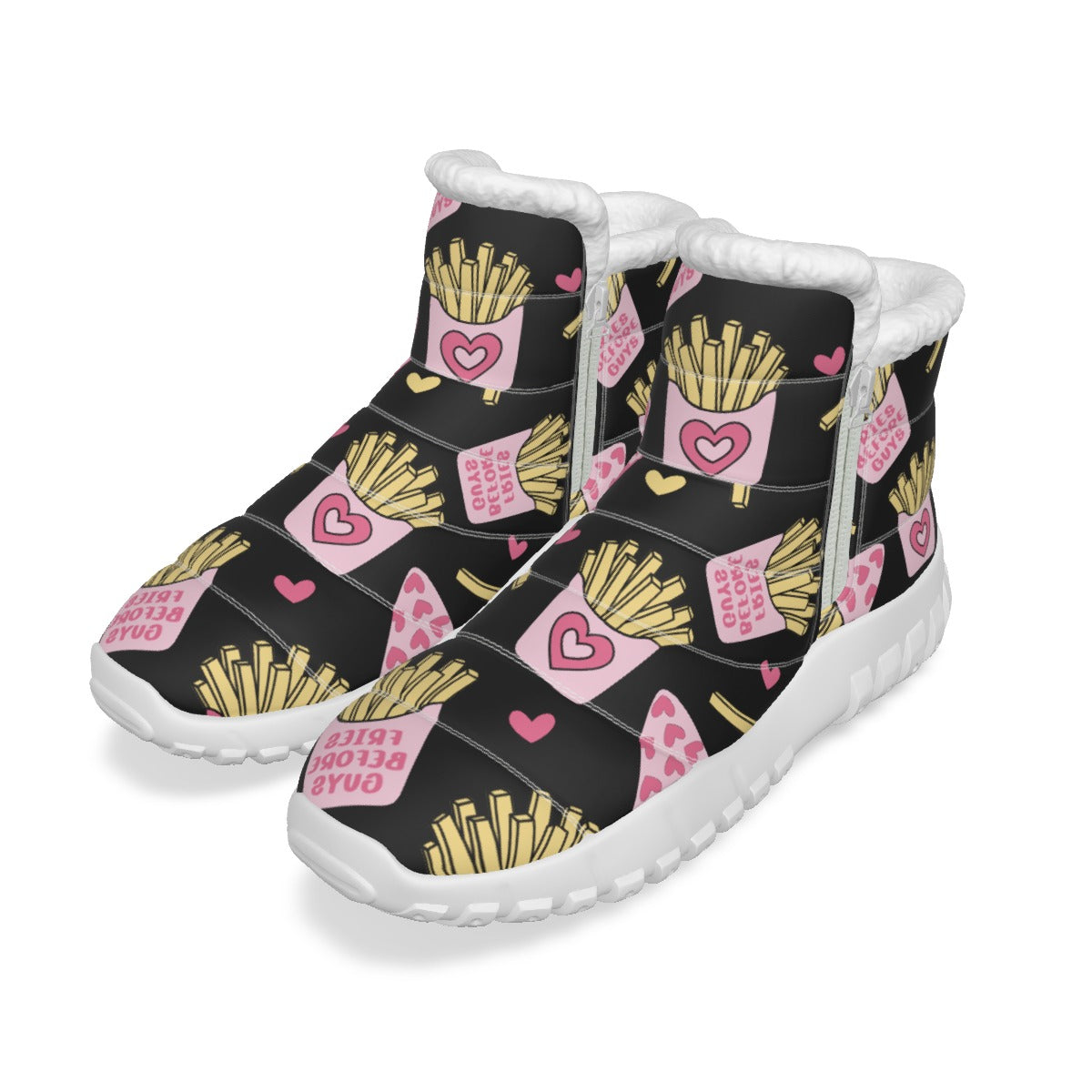 Fries Before Guys Women's Zip-up Plush Winter Boots