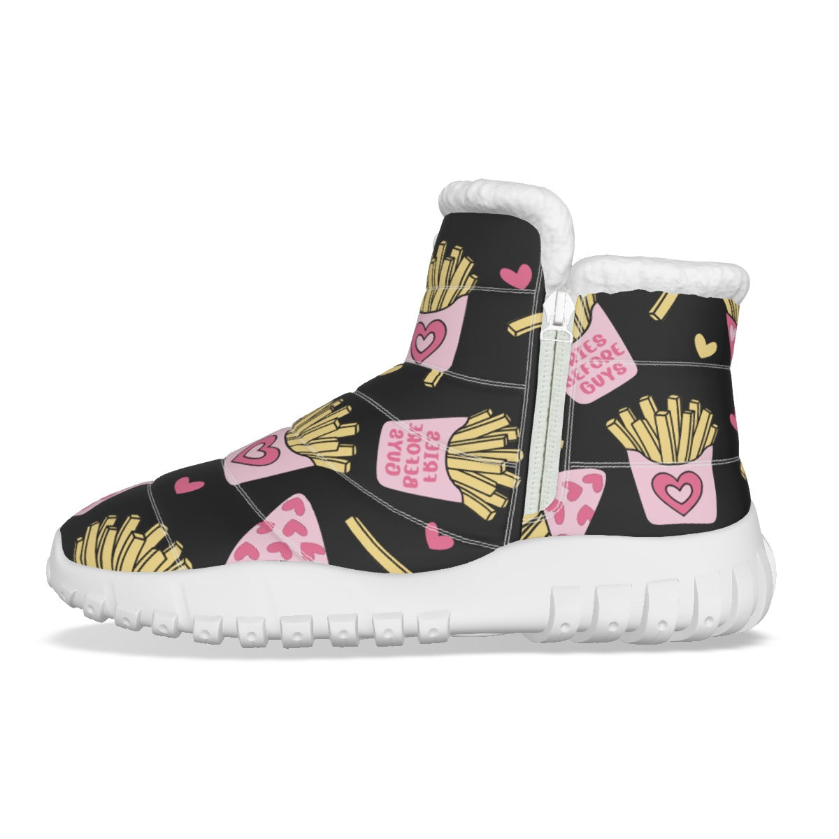 Fries Before Guys Women's Zip-up Plush Winter Boots