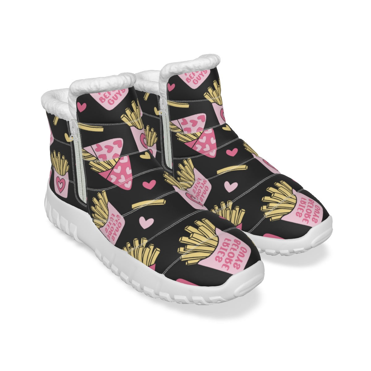 Fries Before Guys Women's Zip-up Plush Winter Boots