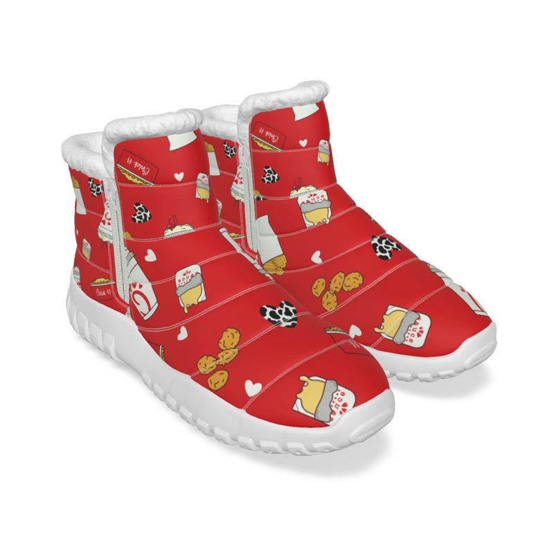 This is Cluckin Awesome! Women's Zip-up Plush Winter Boots