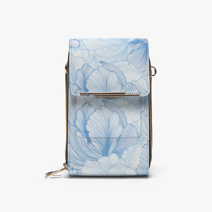 Vintage Blue Floral Mobile Phone Chest Bag