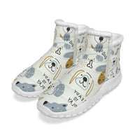 Doggie Love Women's Zip-up Plush Winter Boots