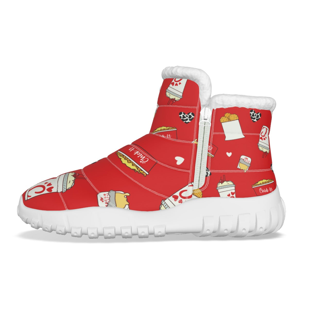 This is Cluckin Awesome! Women's Zip-up Plush Winter Boots