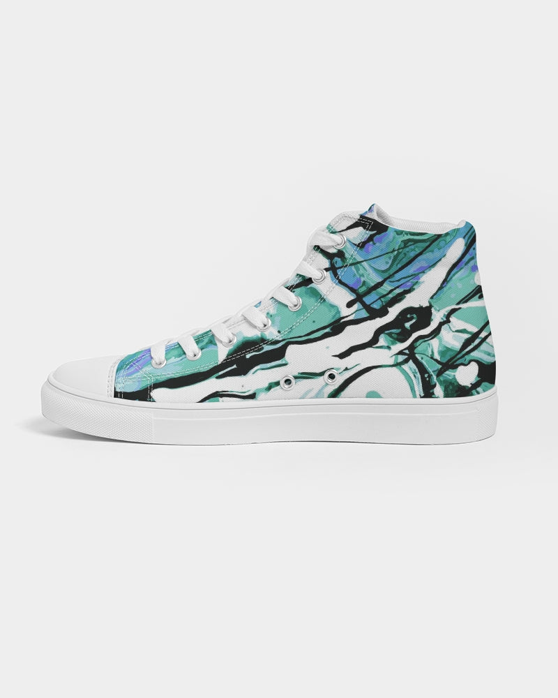 Watercolor Haze Women's Hightop Canvas Shoe