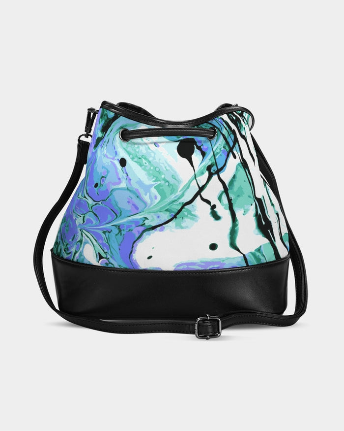 Watercolor Haze Mini Drawstring Bucket Bag