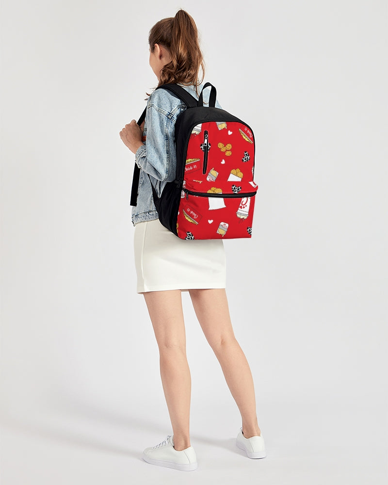 This is Cluckin Awesome! Duo-Zip Front Canvas Backpack