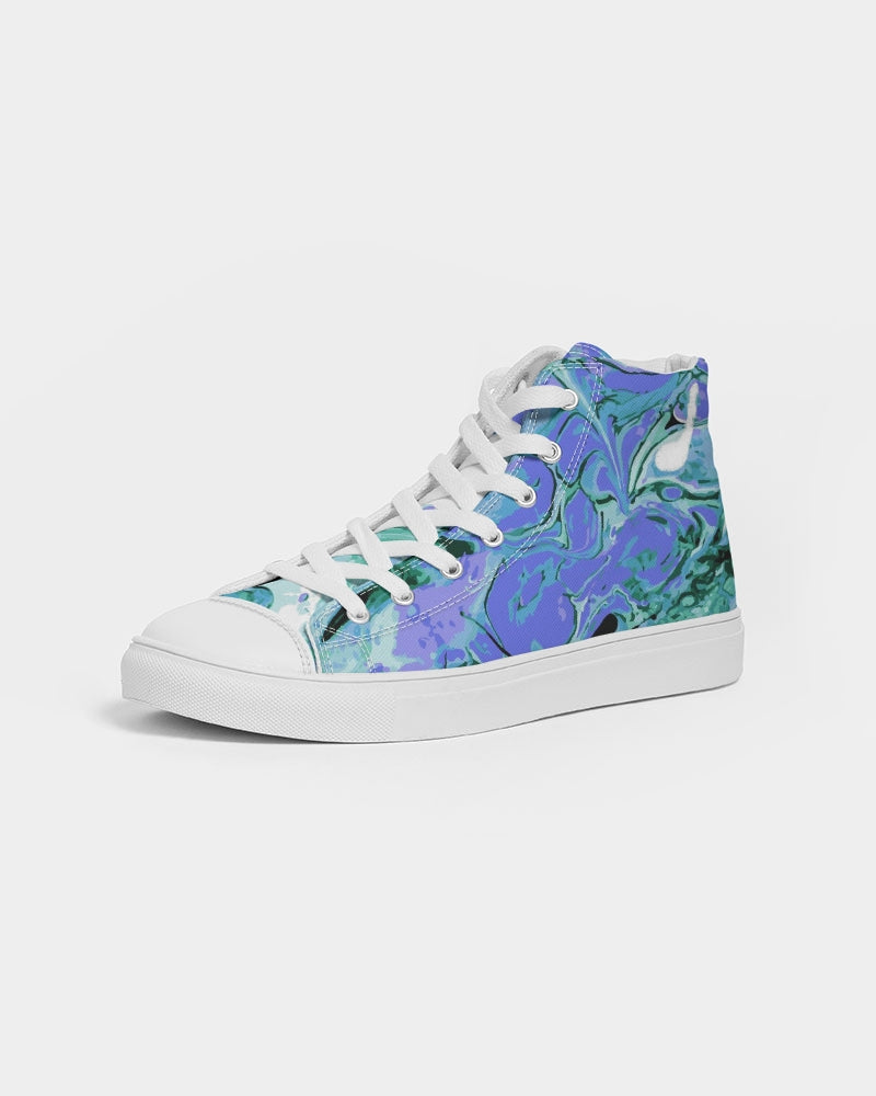 Watercolor Haze Women's Hightop Canvas Shoe