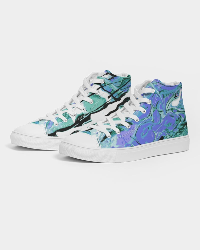 Watercolor Haze Women's Hightop Canvas Shoe