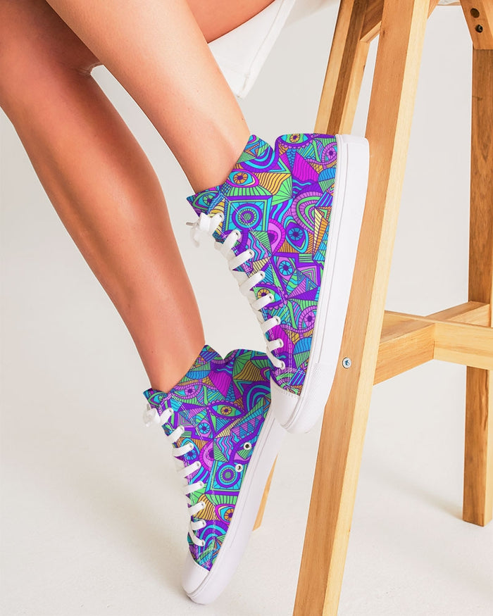 Psychedelic Eyes Women's Hightop Canvas Shoe