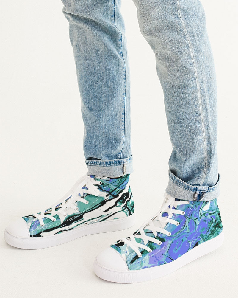 Watercolor Haze Men's Hightop Canvas Shoe