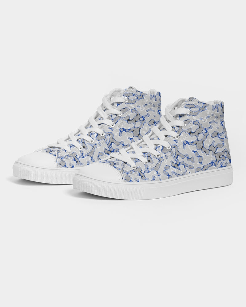 Arctic Blue Frost Camo Women's Hightop Canvas Shoe