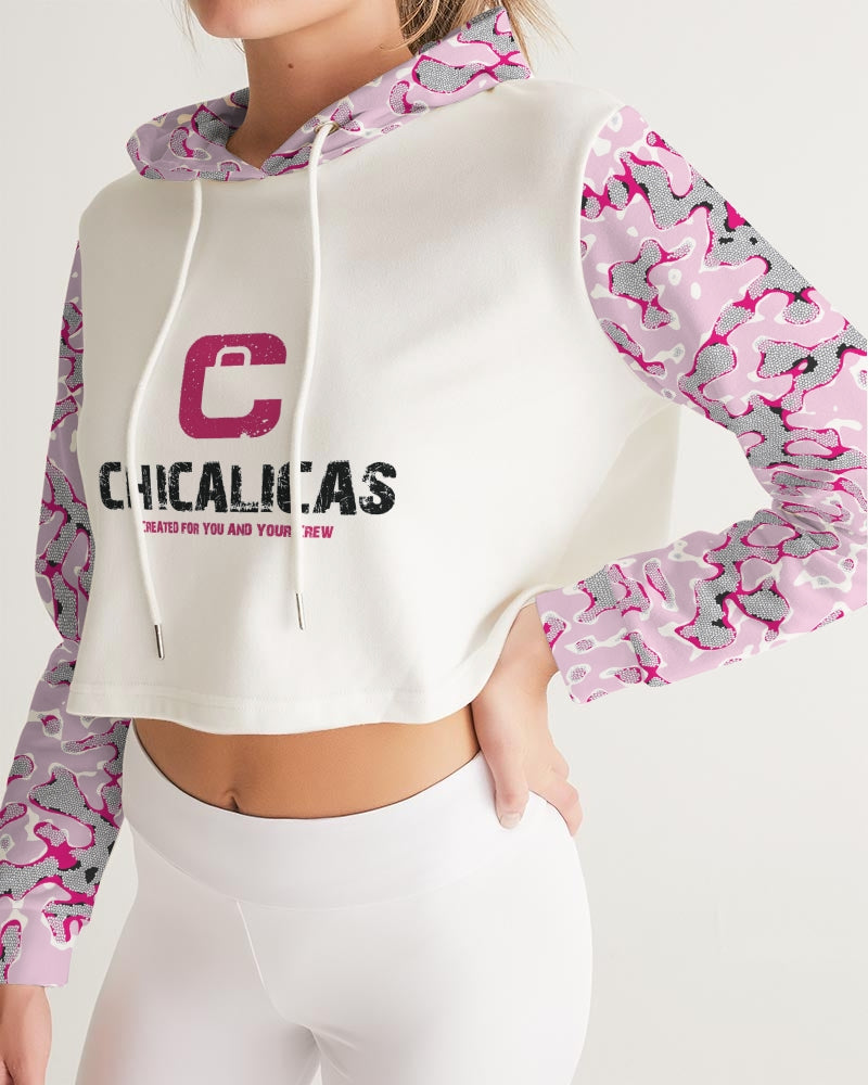 CHICALICAS Cotton Candy Camo Women's Cropped Hoodie