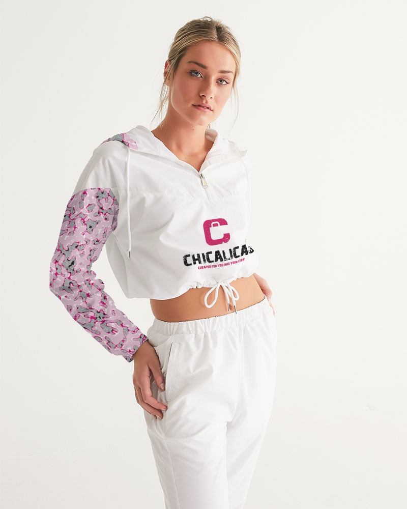 CHICALICAS Cotton Candy Camo Women's Cropped Windbreaker