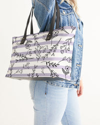 Hey Little Birdie Mauve Stripe Stylish Tote