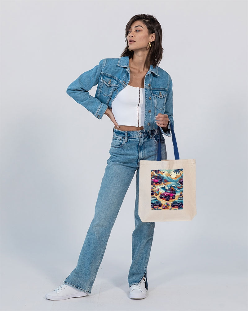 Life's a Beach! Canvas Tote with Contrast-Color Handles | Q-Tees