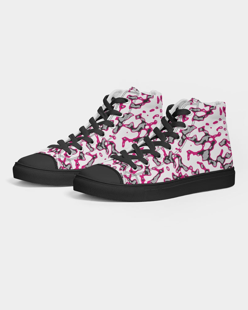 Fruity Camo Women's Hightop Canvas Shoe - Black