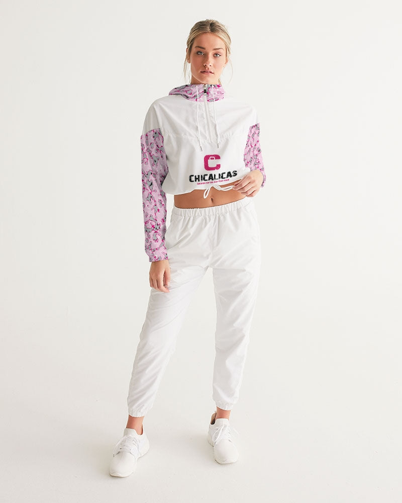 CHICALICAS Cotton Candy Camo Women's Cropped Windbreaker