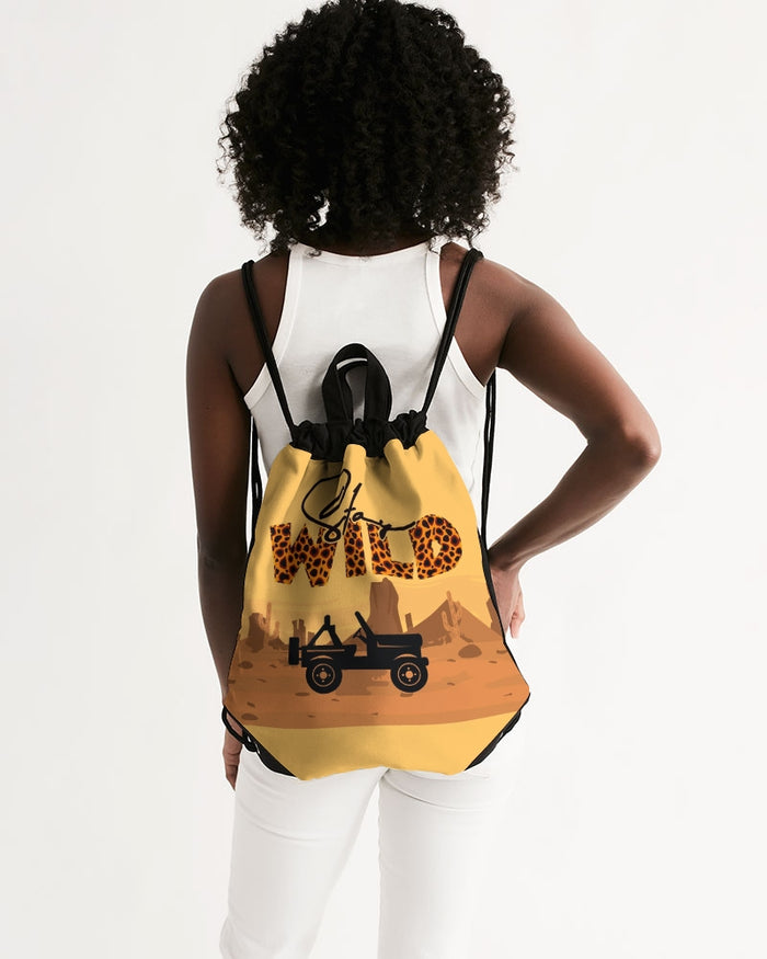 Stay Wild Offroad Desert Canvas Drawstring Bag