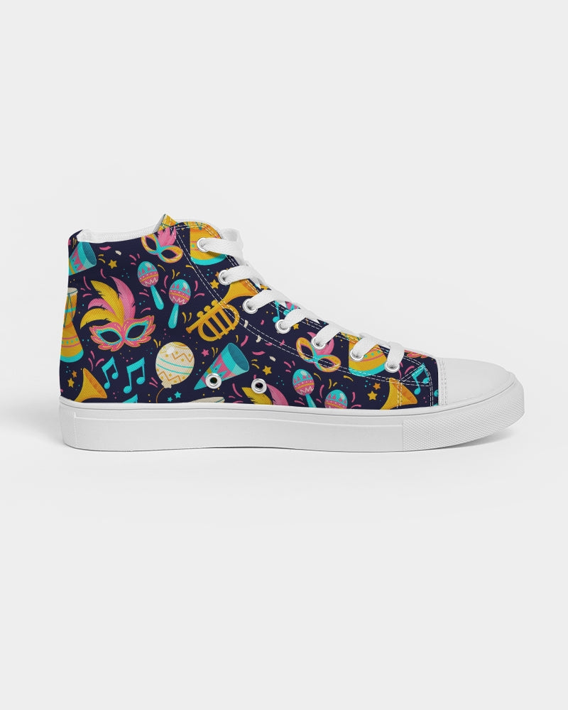 Mardi Gras Madness Women's Hightop Canvas Shoe