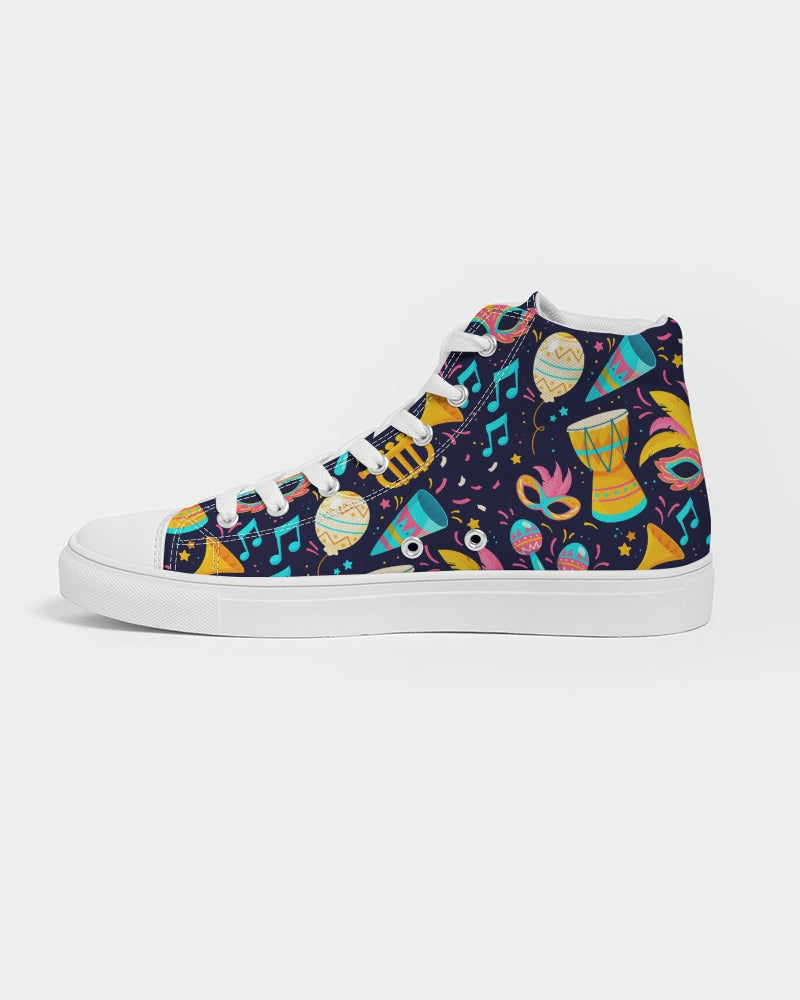 Mardi Gras Madness Women's Hightop Canvas Shoe