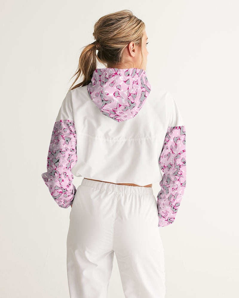 CHICALICAS Cotton Candy Camo Women's Cropped Windbreaker