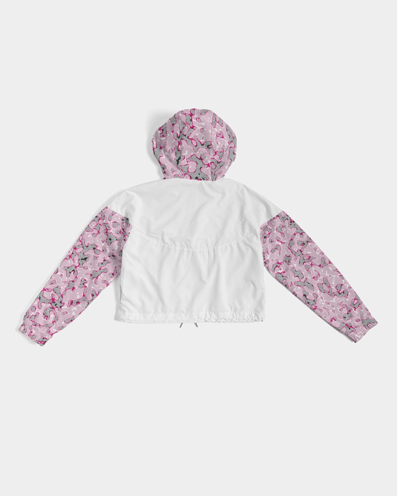 CHICALICAS Cotton Candy Camo Women's Cropped Windbreaker