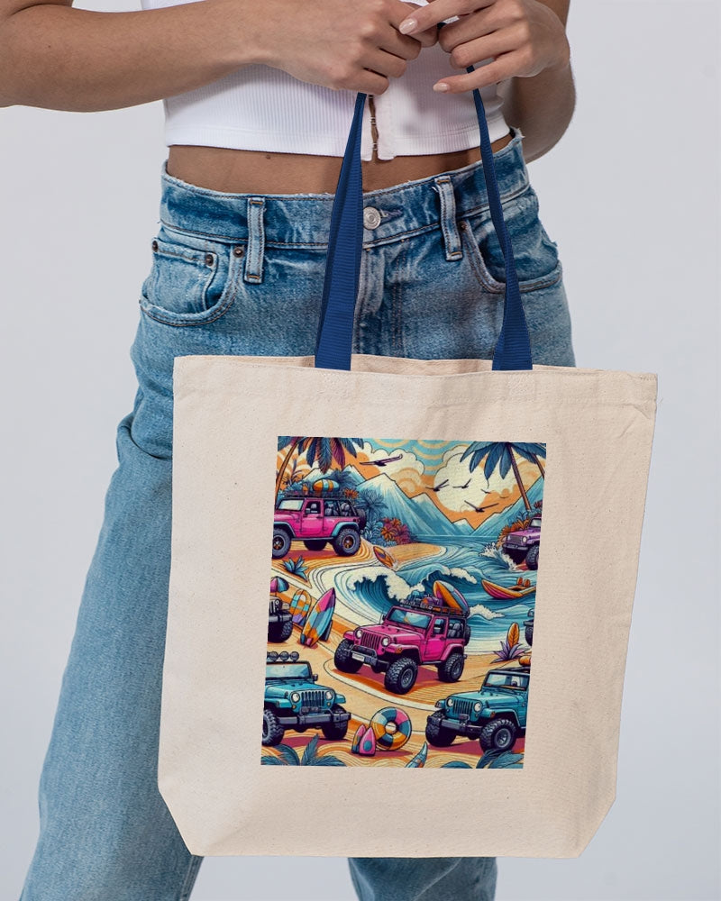 Life's a Beach! Canvas Tote with Contrast-Color Handles | Q-Tees