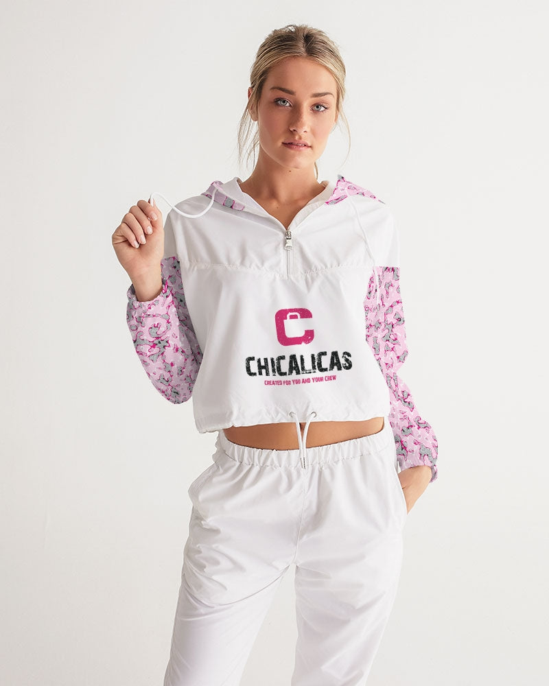 CHICALICAS Cotton Candy Camo Women's Cropped Windbreaker