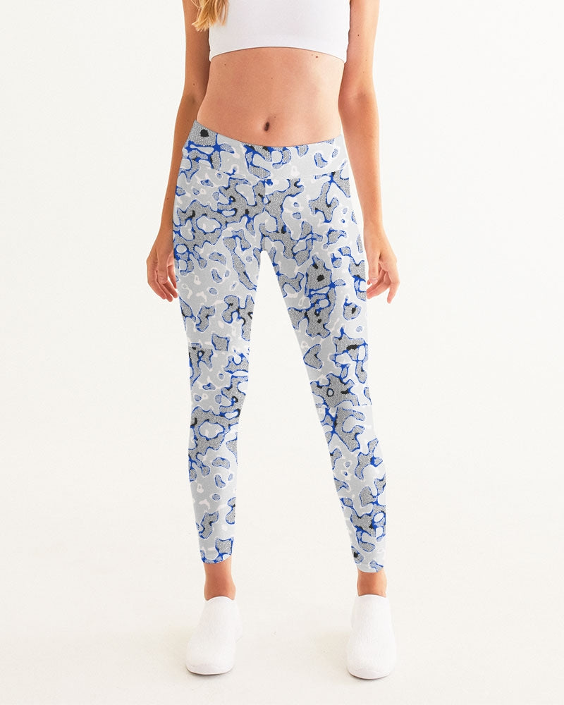 Arctic Blue Frost Camo Women's Yoga Pants