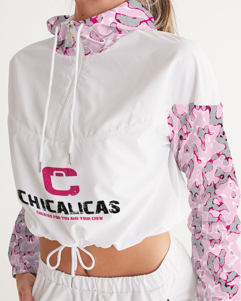 CHICALICAS Cotton Candy Camo Women's Cropped Windbreaker