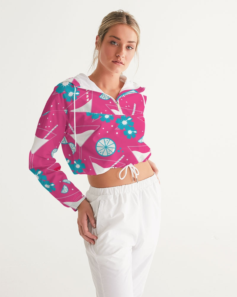 Margaritas Paradise Women's Cropped Windbreaker