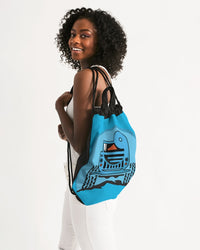 Duck Duck Light Blue Canvas Drawstring Bag