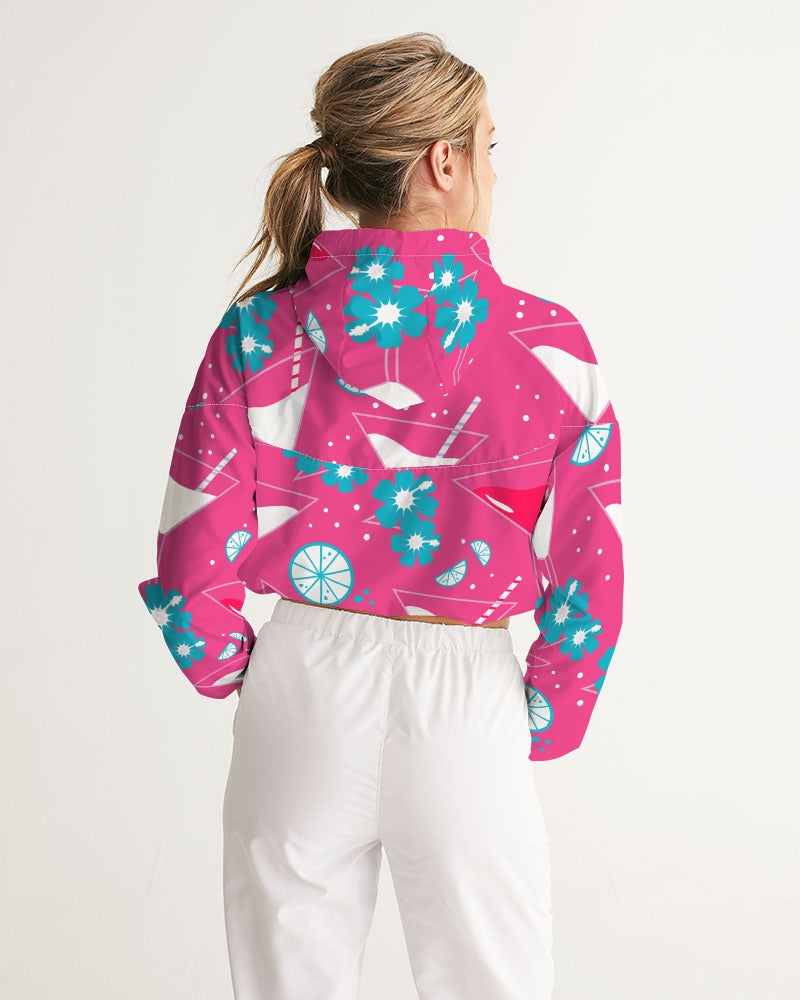 Margaritas Paradise Women's Cropped Windbreaker