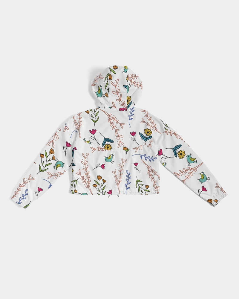 Hey Little Birdie Multi - Women's Cropped Windbreaker