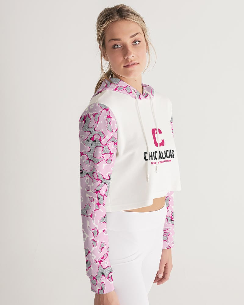 CHICALICAS Cotton Candy Camo Women's Cropped Hoodie