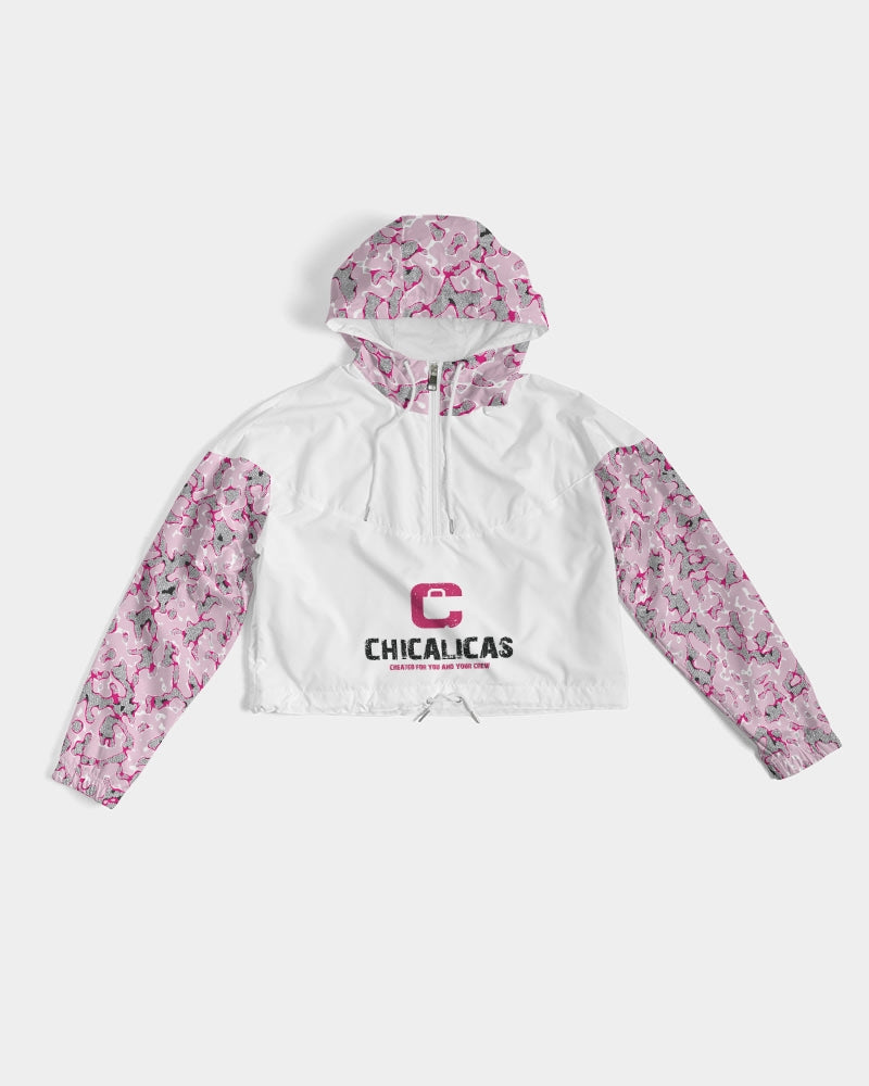 CHICALICAS Cotton Candy Camo Women's Cropped Windbreaker