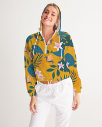 Sweet Blossoms Women's Cropped Windbreaker