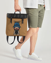 Mr. Puddles Black Flap Minimalist Backpack