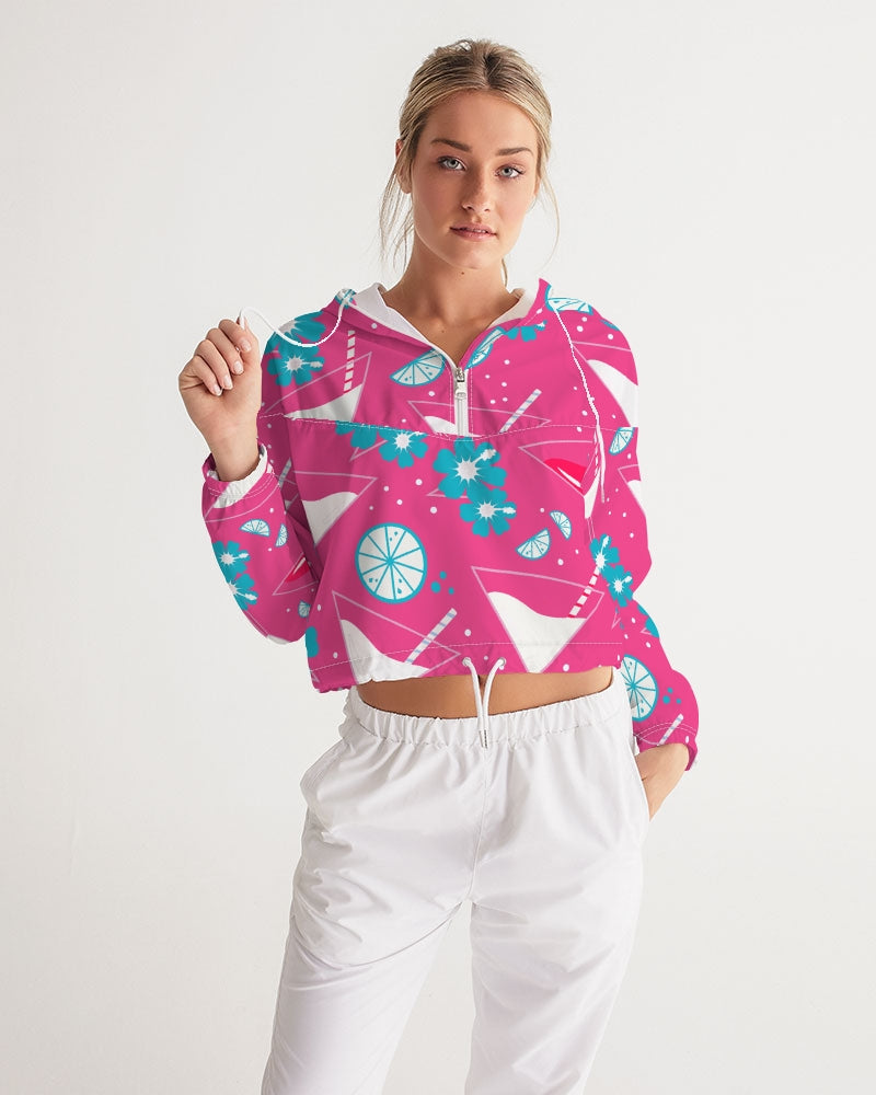 Margaritas Paradise Women's Cropped Windbreaker