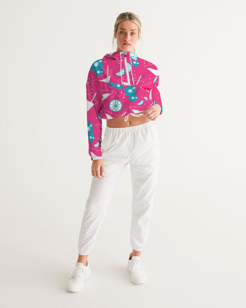 Margaritas Paradise Women's Cropped Windbreaker