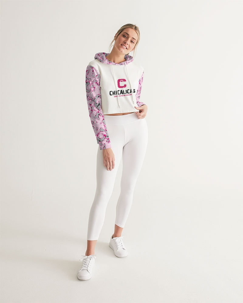 CHICALICAS Cotton Candy Camo Women's Cropped Hoodie