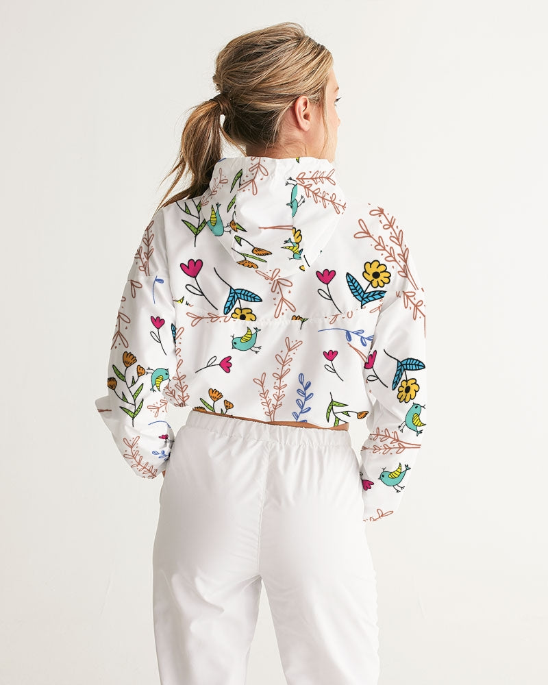 Hey Little Birdie Multi - Women's Cropped Windbreaker