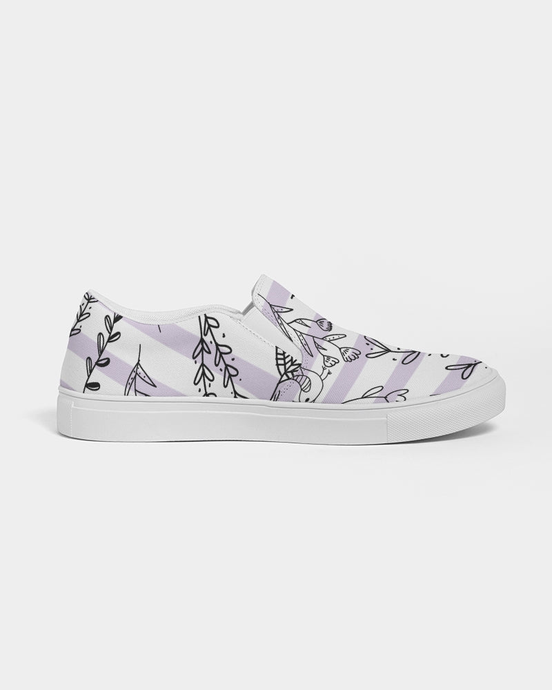 Hey Little Birdie Mauve Stripe Women's Slip-On Canvas Shoe