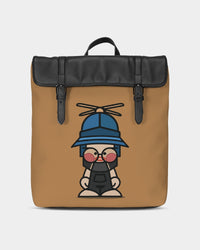 Mr. Puddles Black Flap Minimalist Backpack