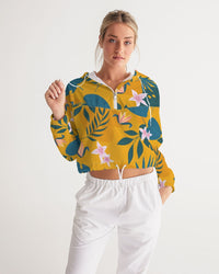 Sweet Blossoms Women's Cropped Windbreaker