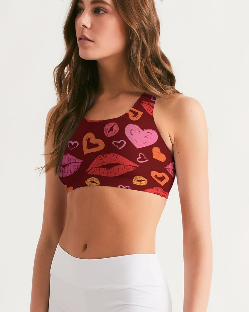 Pucker Up Party! Women's Seamless Sports Bra