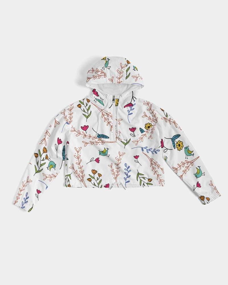 Hey Little Birdie Multi - Women's Cropped Windbreaker