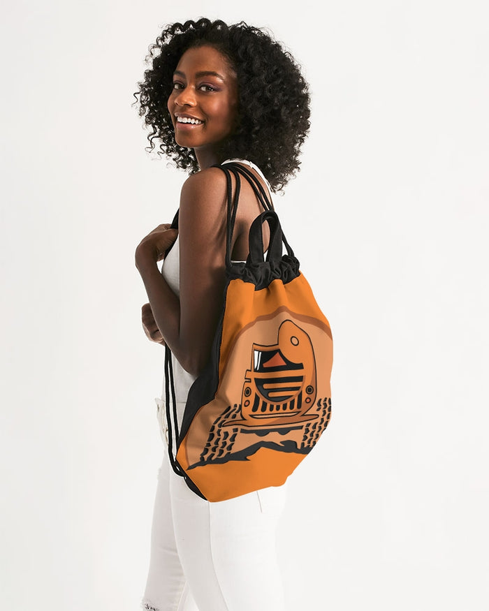 Duck Duck Orange Canvas Drawstring Bag