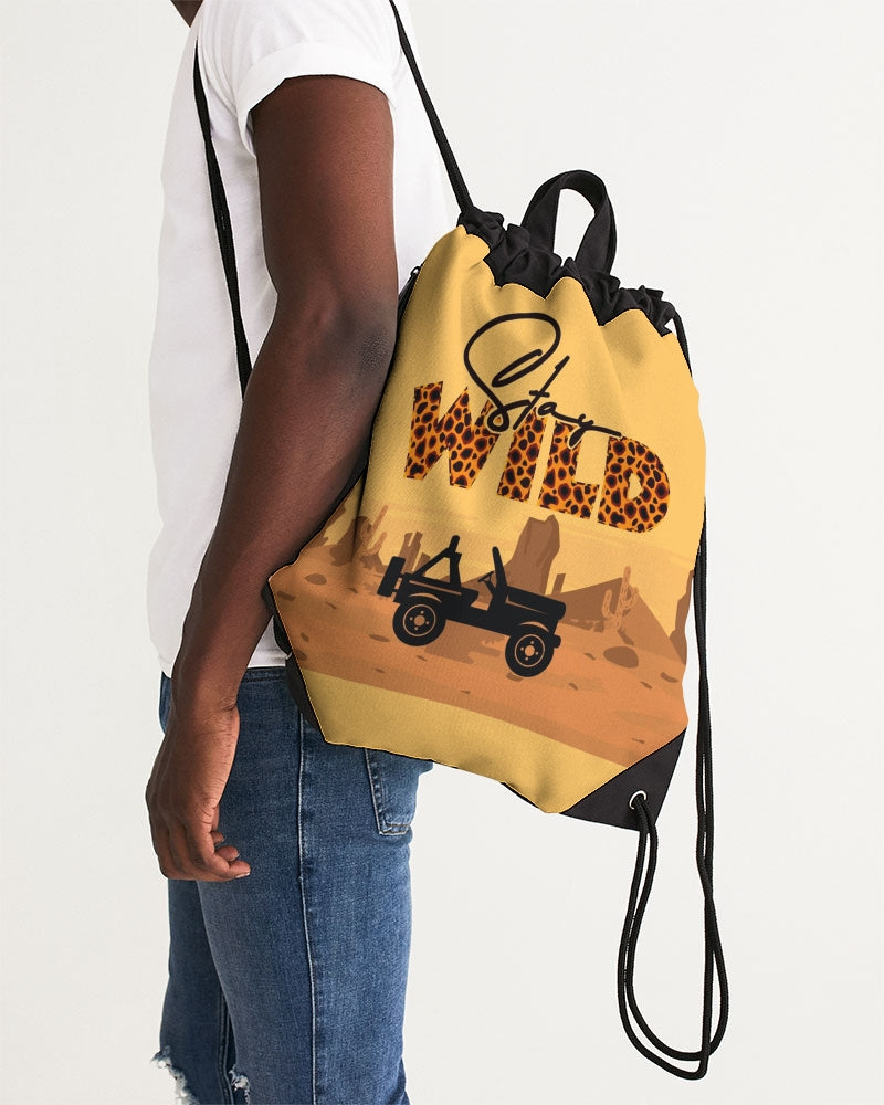 Stay Wild Offroad Desert Canvas Drawstring Bag